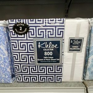 Khloe collection QUEEN SIZE 6PC SHEET SET 100% COT